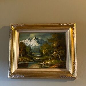 Vintage L. Harding Mountain Landscape Oil on canvas, Signed.